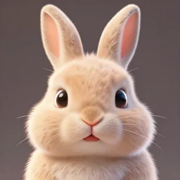 3D render of a smug rabbit face, trending on pixta.jp
