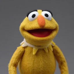 macro 3 5 mm photo of a terrified muppet