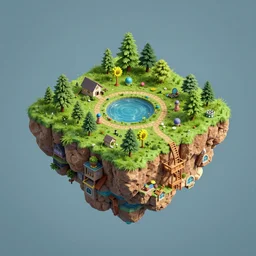 isometric island in the sky, isometric invironment, 3d art, amazing detail, artstation