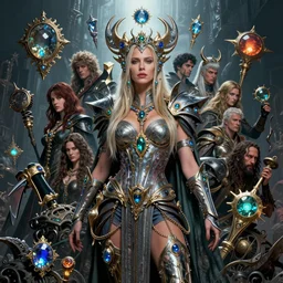 beautiful gemini fantasy character portrait, charlize theron, ultra realistic, wide angle, intricate details, the fifth element artifacts, highly detailed by peter mohrbacher, hajime sorayama, wayne barlowe, boris vallejo, aaron horkey, gaston bussiere, craig mullins