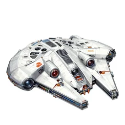 the millennium falcon in the style of star fox 64 graphics