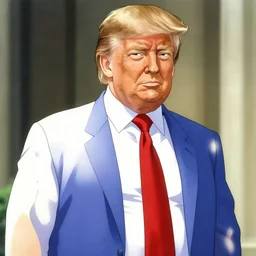donald trump in the style of akira toriyama, anime, finely detailed, character