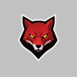 stylized red and black lynx airsoft logo, symmetrical!, flat vector art, artstation, modern minimalistic