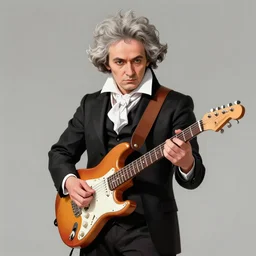 beethoven playing an electric guitar