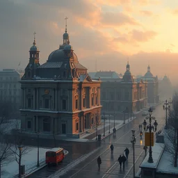 photography of saint petersburg inspired by dostoevsky, 1 8 8 1, photo realism, matte painting by marc simonetti and rhads, trending on artstation