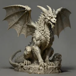 a detailed full body portrait of a gargoyle made of stone, by greg rutkowski and justin gerard, digital art, monstrous, art nouveau, baroque style, realistic painting, very detailed, fantasy, dnd, character design, trending on artstation