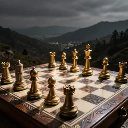 art deco chess set