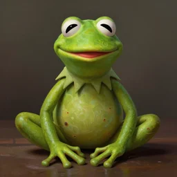 portrait of a gaunt and diseased Kermit the frog, intricate, elegant, highly detailed, centered, digital painting, artstation, concept art, smooth, sharp focus, illustration, artgerm, donato giancola, Joseph Christian Leyendecker, WLOP, Artgerm