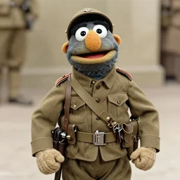 old photo of muppets dressed as soldiers in world war 2