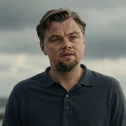 medium shot portrait of leonardo dicaprio in don't look up, octane render, redshift, smooth, photographic, drammatic lighting, clouds in the background, by dmitry prozorov, loish, and wlop, trending on artstation