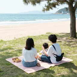 a picnic on the beach by hiroshi nagai