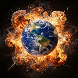 planet earth exploding by artgem