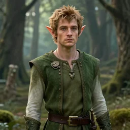 matt smith as an elf, forest background, alphonse mucha, rhads, ross tran, artstation, artgerm, octane render, 1 6 k