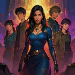 front facing portrait, maya ali mage, gloomhaven, dynamic lighting, gaudy colors, octane render aesthetic, matte painting concept art, official fanart behance hd artstation by jesper ejsing, by rhads and makoto shinkai and lois van baarle and ilya kuvshinov