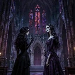 “ sandman and his sister death in a ghotic chatedral ”