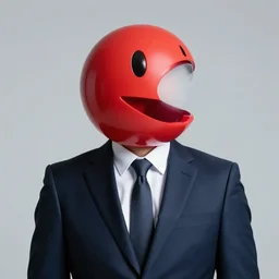 photographic portrait of Pac-Man wearing a suit, studio lighting, photorealistic