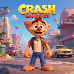 Crash Bandicoot in a Pixar Movie, 4K still, HDR