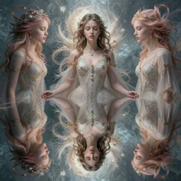 divine reflections of imaginations infinitely phantasmagoric beauty showing us our true essence, 8 k resolution hyperdetailed, surrealism