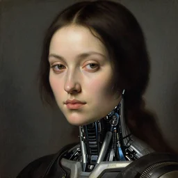 a close - up portrait of a cyberpunk cyborg girl, by tintoretto, rule of thirds