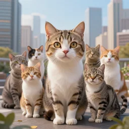 a stunning professional photo of a city made of cats, cute, ultra detail, beautiful, national geographic quality