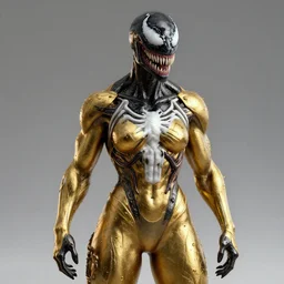 female gold venom, naturel, hyper detailed, digital art, trending in artstation, cinematic lighting, studio quality, smooth render, unreal engine 5 rendered, octane rendered, art style by klimt and nixeu and ian sprigger and wlop and krenz cushart