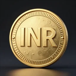 INR as a cryptocoin, concept art, octane render, 3d rendering, hyperdetailed,