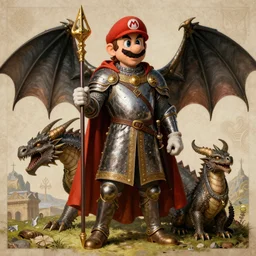 mario draghi as a paladin, dragon slayer, medieval dressed, fantasy portrait by albrecht durer