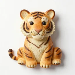 a tiger made of bread