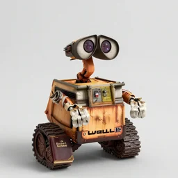 “photograph of Wall-E, holding an old Bible, 4K, 8k, HD”