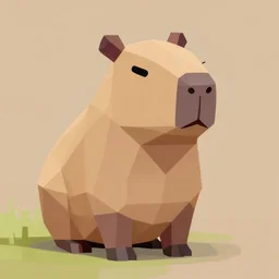 low polygon capybara