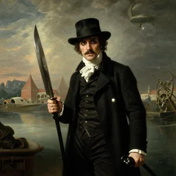 jack the ripper, horror, surreal, 4 k hdr, in the style of canaletto