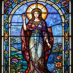 colorful goddess stained glass intricate millie bobby brown wallpaper
