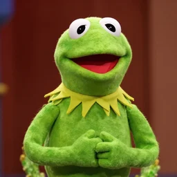 kermit muppet of Elyse Willems