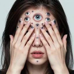 a girl covered with many eyes by alex grant, trypophobia!, deviantart