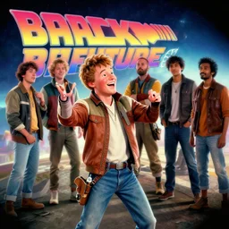 Back to the future but Marty is laughing at you, Greg Rutkowski, Darek Zabrocki, Karlkka, Jayison Devadas, Phuoc Quan, trending on Artstation, 8K, ultra wide angle, pincushion lens effect.