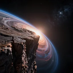 stylized but realistic photo of the edge of the universe