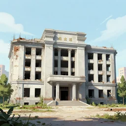 a beautiful detailed illustration of unfinished building courthouse urbex city abandoned by albrecht durer, myst tokyo magic realism, archdaily, wallpaper, highly detailed, trending on artstation.