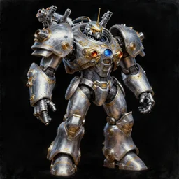 stylistic vray 3 d render of sidescrolling shooter robotech warhammer silver ornate armot warrior macross spaceship with lots of tiny guns, outer space, hyperrealism, fine detail, 8 k, artsation contest winner, cgsociety, fantasy art, cryengine, brush strokes, oil, canvas, gaudy colors on black background by mandy jurgens, artgerm, lu ji, robert mccall and michael whelan