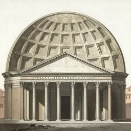 building architectural section of the Pantheon, Rome, circa 1750, by Piranesi