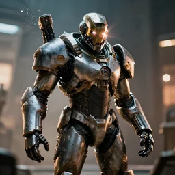 killer robots in gears of war, splash art, movie still, cinematic lighting, ray tracing, octane render, long lens, shallow depth of field, bokeh, anamorphic lens flare, 8 k, hyper detailed, 3 5 mm film grain