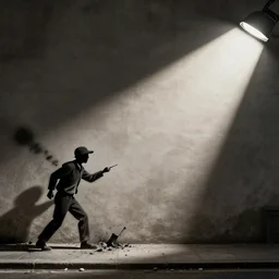 artwork by Bansky showing street riots