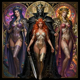 soul hunters, fame of thrones, lord of daggers, pinup, neon, fibonacci, sweat drops, insane, intricate, highly detailed, digital painting, artstation, concept art, smooth, sharp focus, illustration, Unreal Engine 5, 8K, art by artgerm and greg rutkowski and alphonse mucha