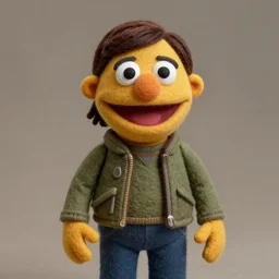 ellie from the last of us as a muppet. highly detailed felt. hyper real photo. 4 k.