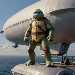 film still of michelangelo ( tmnt ) standing on the hindenburg
