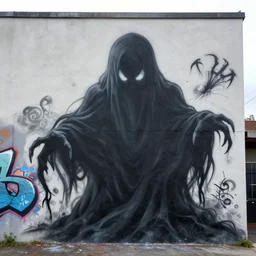 hauntling as graffiti mural by lee, masterpiece, trending on artstation