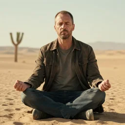 mike ehrmantraut meditating in the desert