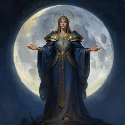 god of moon, character design, fantasy, painting by jean giraud, j. c. leyendecker, artgerm, trending on artstation