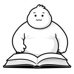 book illustration of big chungus, book illustration, monochromatic, white background, black and white image