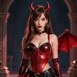 jessica alba as a devil girl, octane render, anime, trending on artstation, unreal engine, volumetric lighting, concept art, ever after high,