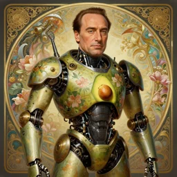 portrait of avocado silvio berlusconi, robot steampunk, floral! horizon zero dawn machine, intricate, elegant, highly detailed, ray tracing, digital painting, artstation, concept art, smooth, sharp focus, illustration, art by artgerm and greg rutkowski and alphonse mucha, 8 k